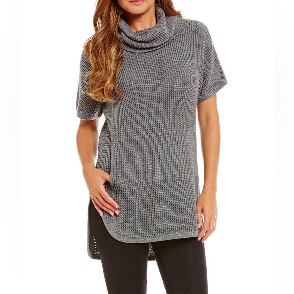 UGG Selby Turtleneck Cotton Knit Sweater in Charcoal Heather Grey